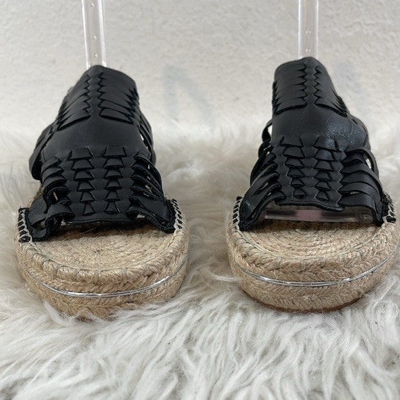 Rebecca Minkoff Womens Gabriel Sandal Black Leather Slingback Espadrille Size 10 - Picture 3 of 12